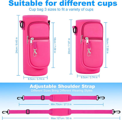 RRegeny Water Bottle Holder with Strap for Hydroflask 32oz 40oz, Carrier Sling Bag with Phone Pocket Water Bottle Sleeve for Men Women Hiking Camping Travelling