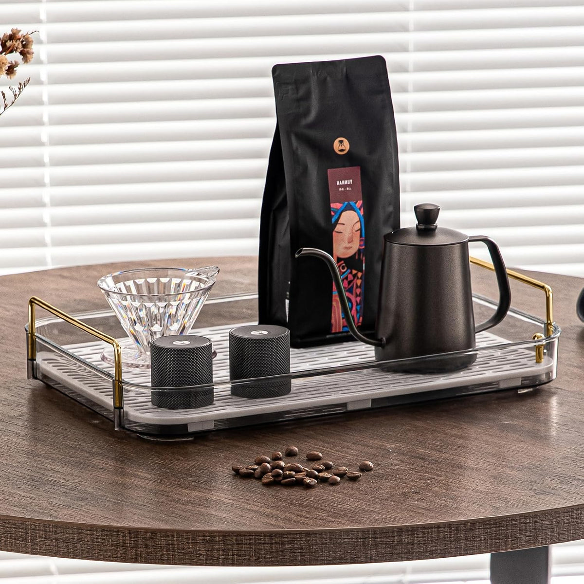 Seoneiro Whiskey Tray, Glass Cup Rack, Mug Holder, Coffee Cup Organizer, Bathroom Countertop Organizer with Drain Board Wine Glass Decorative, Food Tray, Kitchen Spice Rack