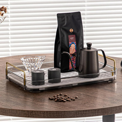 Seoneiro Whiskey Tray, Glass Cup Rack, Mug Holder, Coffee Cup Organizer, Bathroom Countertop Organizer with Drain Board Wine Glass Decorative, Food Tray, Kitchen Spice Rack