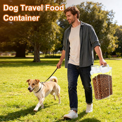 Uppetly Dog Cat Food Storage Container, 5-7Lbs Pet Food Containers, Airtight Cat Food Container with Portable Handle & Measuring Cup, Small Animal Dry Food Dispenser for Dogs, Cats and Birds