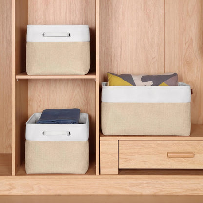 Foldable Storage Bin Collapsible Basket 12" x 10" x 9.5" Cube Storage Organizer Bins with Dual Carry Handles for Home Closet Shelves Drawers Organizer, Set of 3, Grey