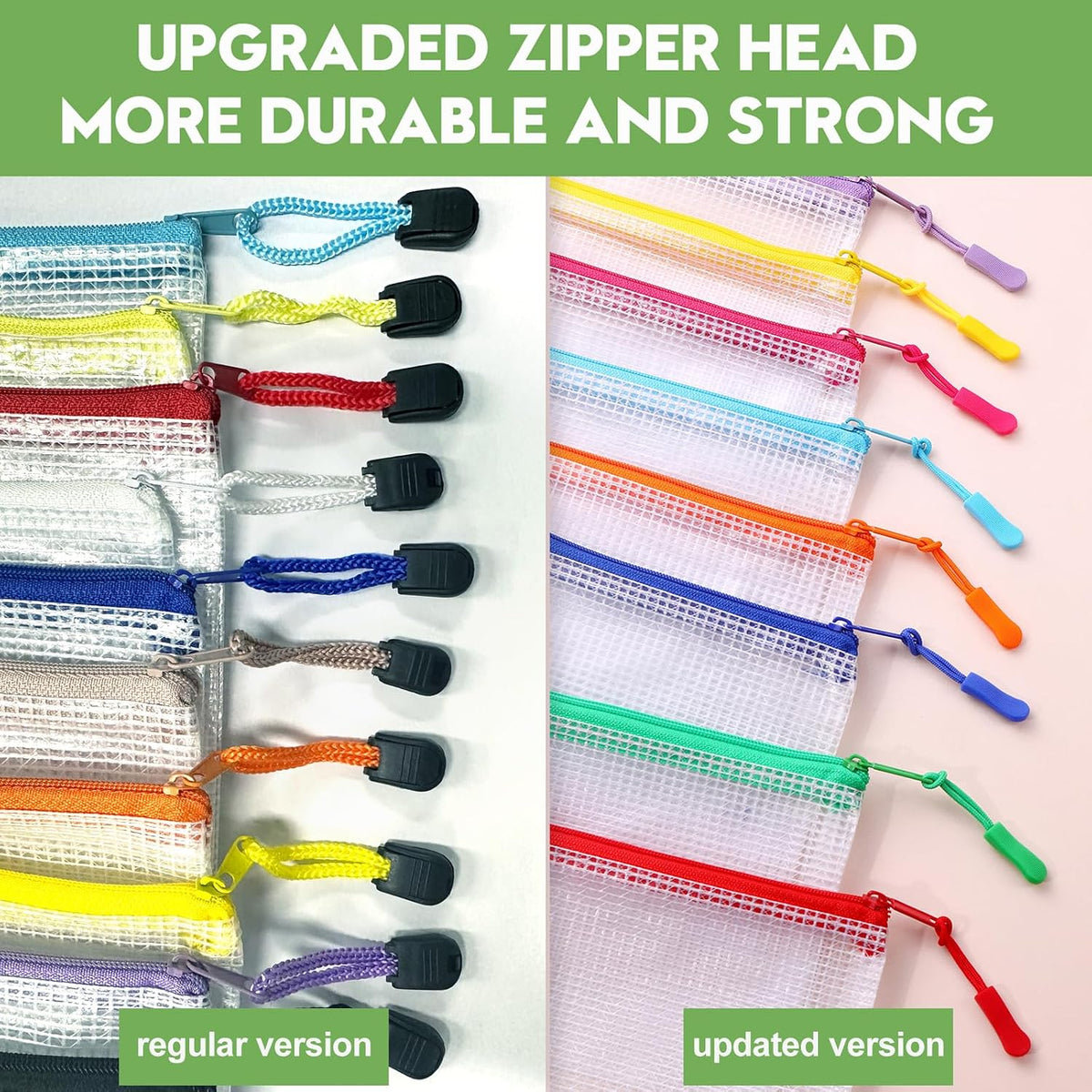 YOPCDJ Mesh Zipper Pouch Bags A4 Zipper Bags for Classroom Organization, Waterproof Document Zipper Pouches for Cosmetics, Travel Storage File Bags for Office Supplie
