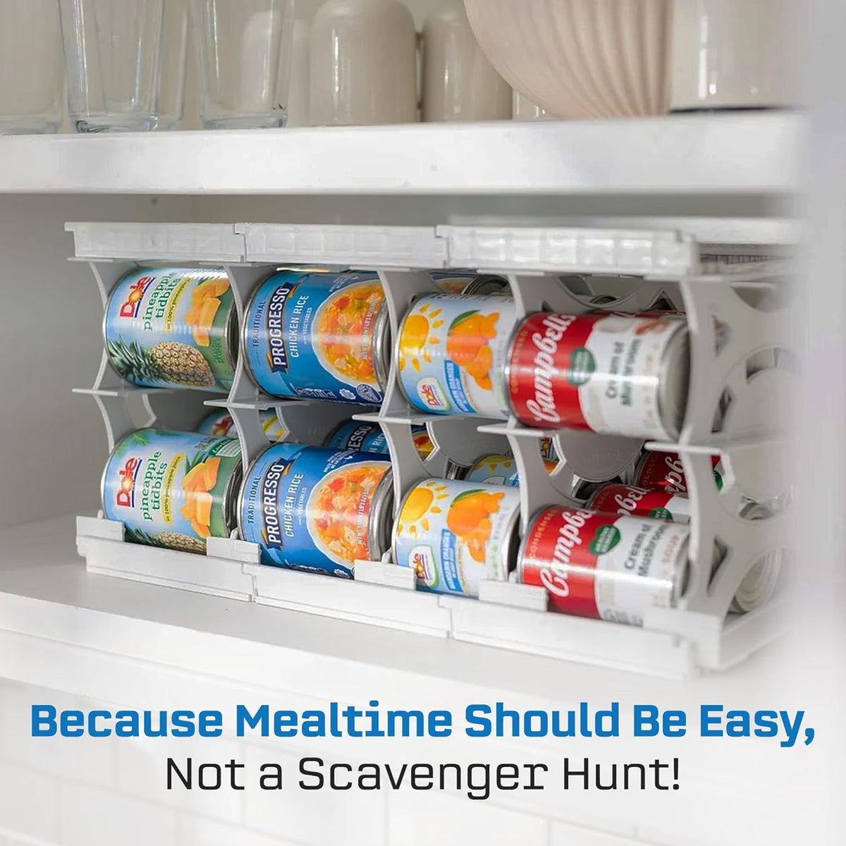 Shelf Reliance Cansolidator Pantry Plus - Can Organizer for Pantry, Stackable Soda Can Storage for Kitchen, Holds 60 Cans of Food or Soda