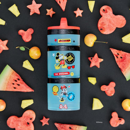 Whiskware Bluey Stackable Snack Containers for Babies, Toddlers, and Kids, 3 Stackable Snack Cups for School and Travel, Cupholder Friendly, Bluey and Bingo! Let’s Do This!