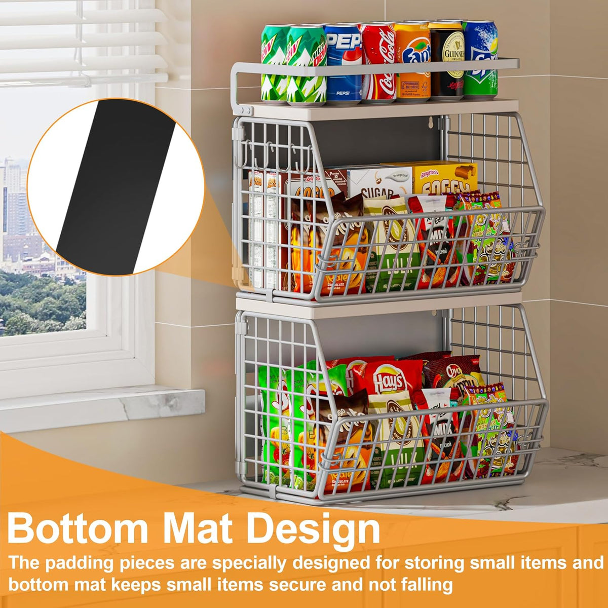 Magnetic Shelf for Fridge,Hanging Wall Basket for Potato Onion Fruit and Vegetable Storage Bins,Large Produce Container Magnetic Spice Rack for Refrigerator Kitchen Counter Pantry,Black