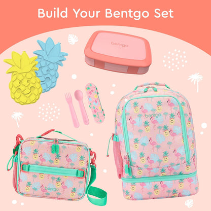 Bentgo Kids Bento-Style 5-Compartment Leak-Proof Lunch Box - Ideal Portion Sizes for Ages 3 to 7 - Durable, Drop-Proof, Dishwasher Safe, PFAS & BPA-Free & Made with Food-Safe Materials (Blue)