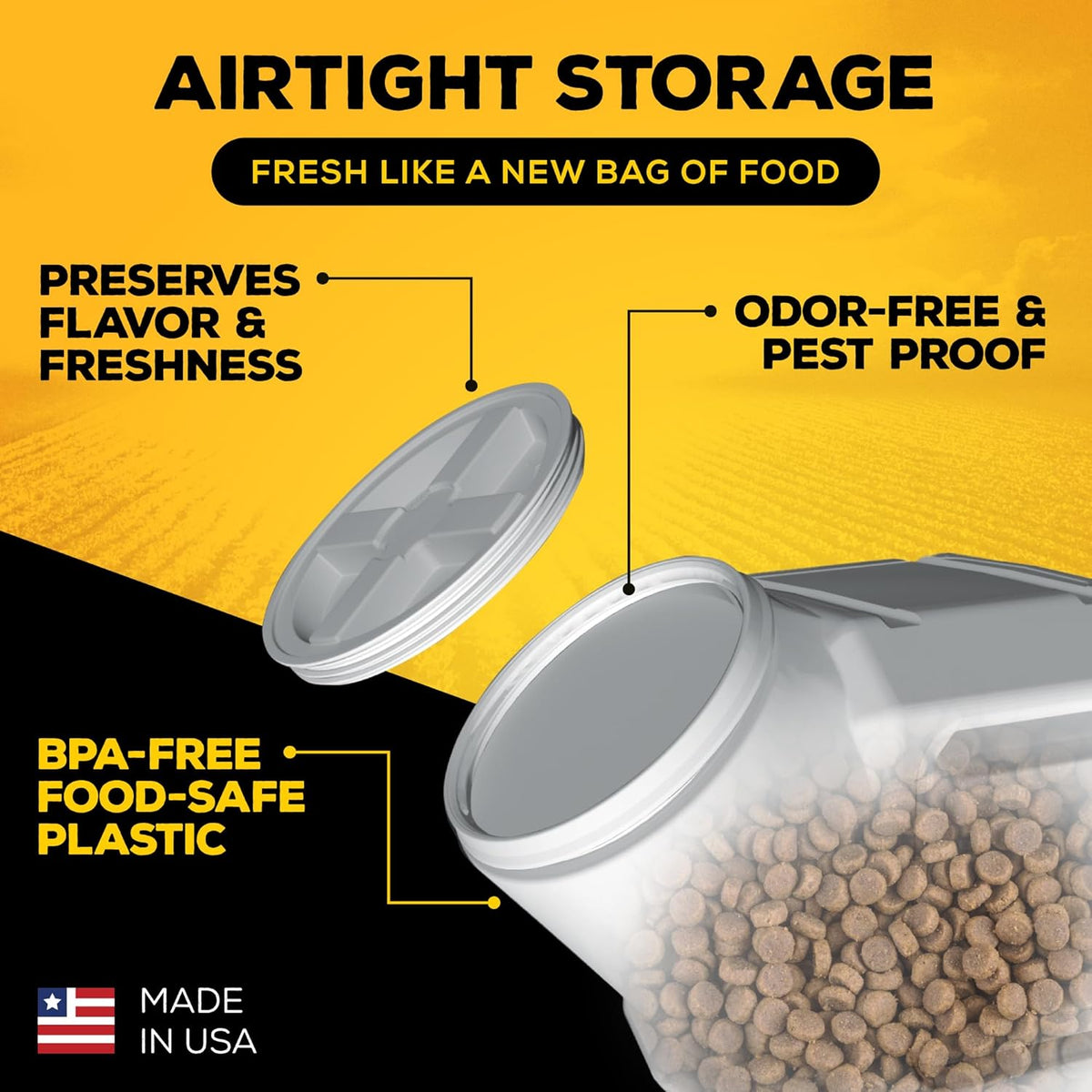 Gamma2 Vittles Vault Pet Food Storage Containers - Sealed Dog and Cat Food Storage Container, Fits up to 35lbs, Made in the USA - [12" L x 16.75" H]
