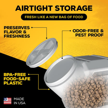 Gamma2 Vittles Vault Pet Food Storage Containers - Sealed Dog and Cat Food Storage Container, Fits up to 35lbs, Made in the USA - [12" L x 16.75" H]