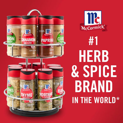 McCormick Spice Rack, Two Tier Chrome, Featuring 16 Herbs & Spices for Everyday Cooking, Great Gift for Housewarming, Wedding & Bridal Shower, 26.09 oz