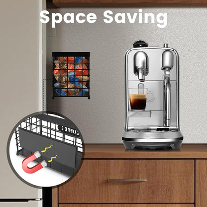 Coffee Pod Holder Basket Magnetic Coffee Pods Holder High-Capacity k Cup Holder Coffee Station Organizer,Coffee Bar Accessories.Suitable For Kitchen And Office Countertop