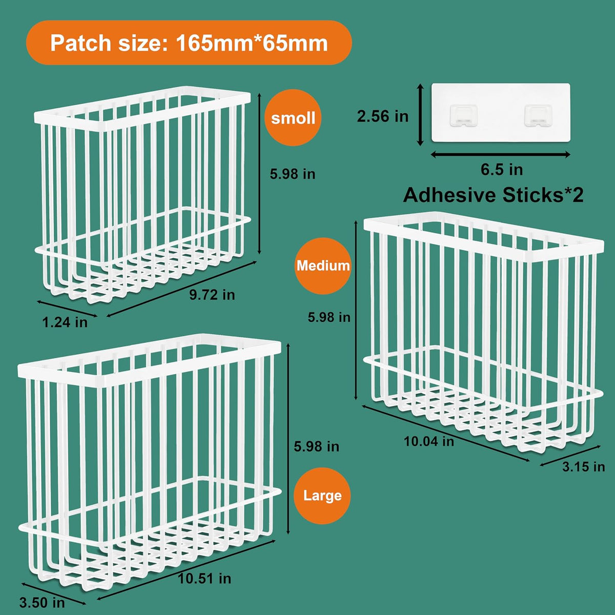 2 Pack Cabinet Door Organizer, Foil and Plastic Wrap Organizer, Wall Mounted Kitchen Organizers and Storage Wire Basket, Pantry Door Storage Kitchen Wrap, Black