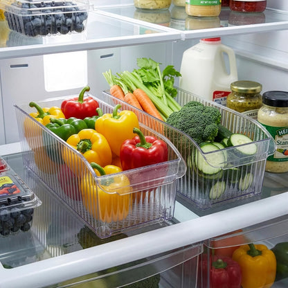 BINO | Plastic Storage Bins with Wheels, X-Large | THE ROLLER COLLECTION | Clear Storage Bins for Organization | Clear Containers for Pantry Fridge & Freezer Organizer Bin Cabinet & Pantry Organizers