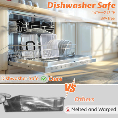 TCHZA Snackle Box Container, Dishwasher Safety - Divided Serving Tray with Lid and Handle, Charcuterie Board for Portable Snack Platters - Clear Organizer for Fruits Snacks,Perfect for Road Travel