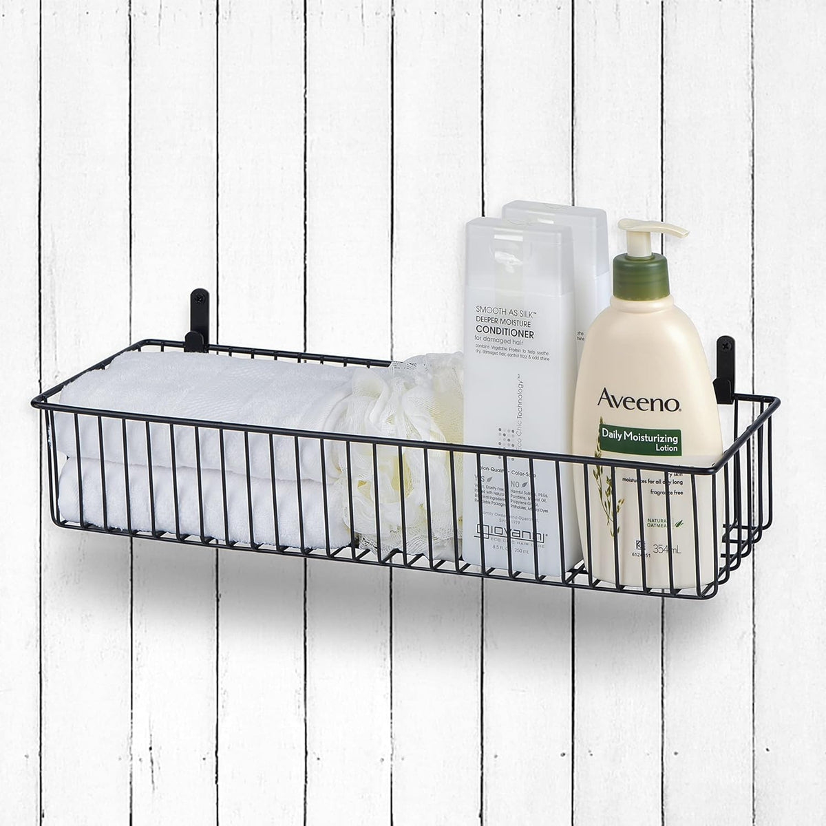 3 Pack Extra Large Wire Basket with Metal Handles, Metal Basket for organizers and storage, Wire Storage Baskets for Pantry, Cabinet, Fridge, Kitchen, Wardrobe, Garage, Bathroom, Black