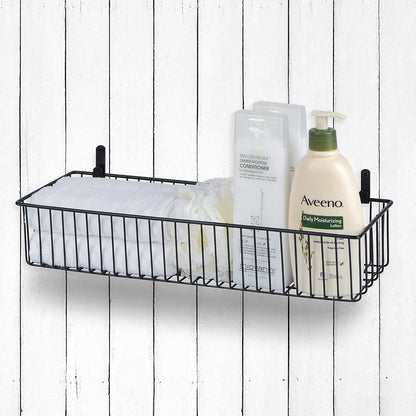 3 Pack Extra Large Wire Basket with Metal Handles, Metal Basket for organizers and storage, Wire Storage Baskets for Pantry, Cabinet, Fridge, Kitchen, Wardrobe, Garage, Bathroom, Black