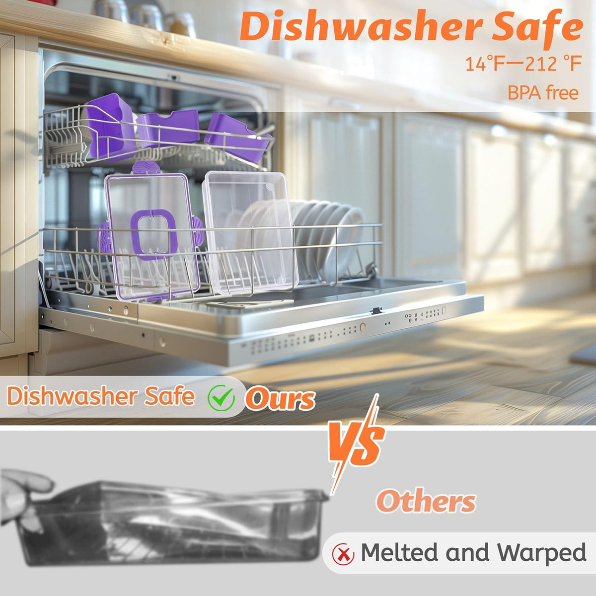 TCHZA Snackle Box Container, Dishwasher Safety - Divided Serving Tray with Lid and Handle, Charcuterie Board for Portable Snack Platters - Clear Organizer for Fruits Snacks,Perfect for Road Travel