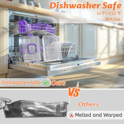 TCHZA Snackle Box Container, Dishwasher Safety - Divided Serving Tray with Lid and Handle, Charcuterie Board for Portable Snack Platters - Clear Organizer for Fruits Snacks,Perfect for Road Travel