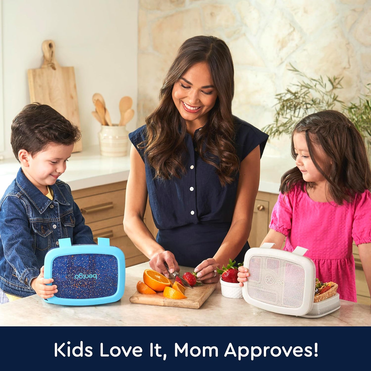Bentgo Kids Bento-Style 5-Compartment Leak-Proof Lunch Box - Ideal Portion Sizes for Ages 3 to 7 - Durable, Drop-Proof, Dishwasher Safe, PFAS & BPA-Free & Made with Food-Safe Materials (Blue)