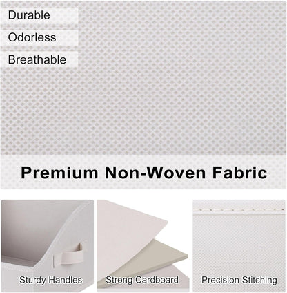 WUIKE Closet Organizers and Storage, Trapezoid Storage Bins, Fabric Closet Bins with Handles, Foldable Storage Baskets for Clothes, Purse, Blanket, Herringbone Gray, Extra Large
