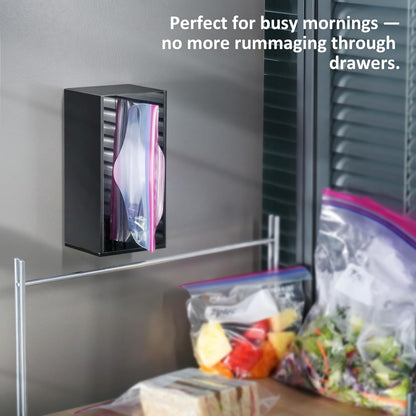 LUVCOSY Acrylic Food Bag Storage Organizer Magnetic Fridge Attachment Compatible with Ziploc Sandwich/Snack/Grip'n Seal Quart, Dispenser for Ziploc Bags, Kitchen Organization and Storage, 1 Pack