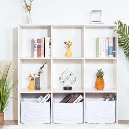 MINTWOOD Design 3-Pack Decorative Woven Storage Baskets for Shelves, Cube Bin Box for Organizing Books, Shoes, Dog Toys, Pantry Closet and Living Room Organizer, Oatmeal Brown