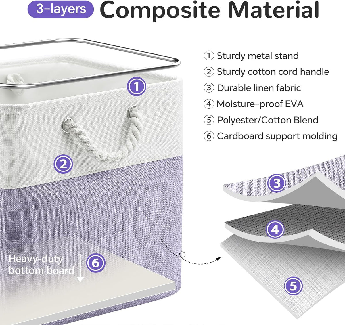 Large Storage Baskets- 15.7x11.8x8.26 inch Storage Bins for Shelves and Closet Organizing, Foldable Fabric Bin for Home Organization Clothes and Laundry (3-Pack, White&Khaki)