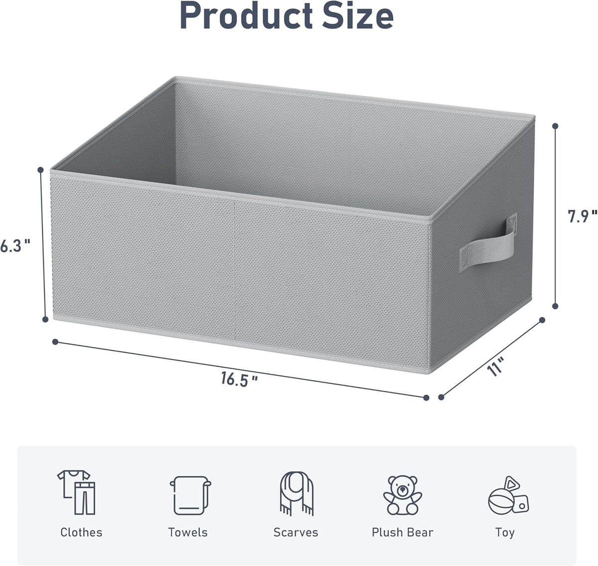 DIMJ Closet Storage Bins - Fabric Storage Baskets for Shelves, Collapsible Closet Organizers and Storage with Handles, Trapezoid Shelf Organization Storage Cubes for Purse, Toys, Books, Towel, Socks