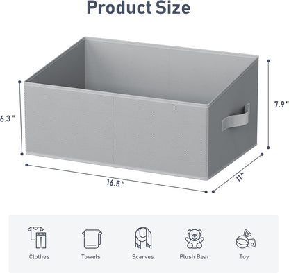 DIMJ Closet Storage Bins - Fabric Storage Baskets for Shelves, Collapsible Closet Organizers and Storage with Handles, Trapezoid Shelf Organization Storage Cubes for Purse, Toys, Books, Towel, Socks