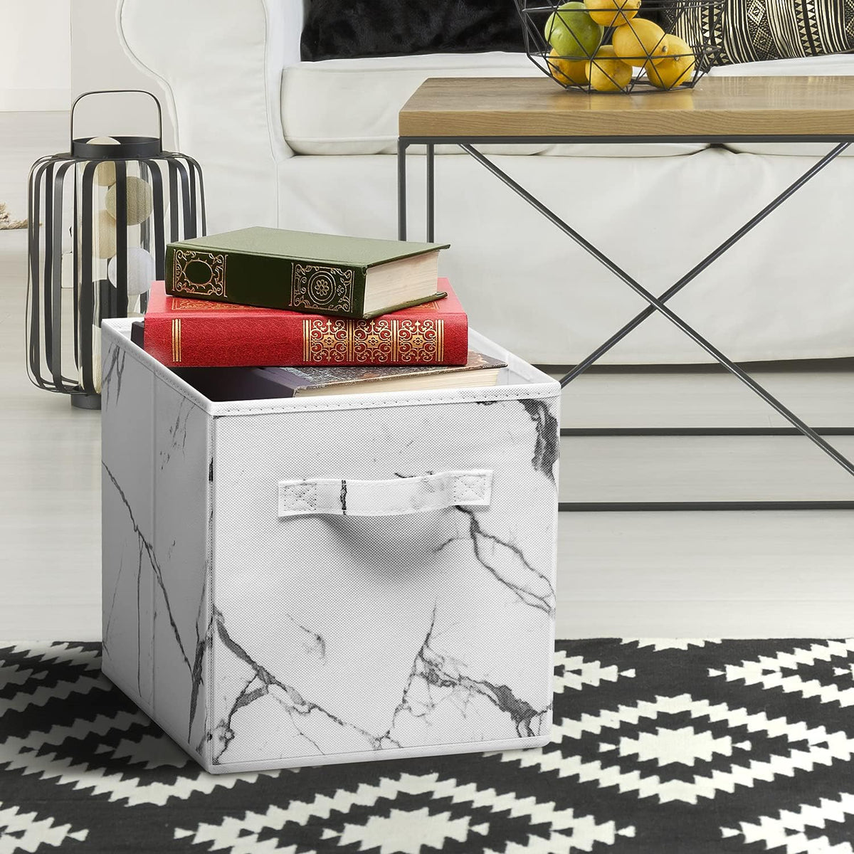 Sorbus Foldable Storage Bins - 11 Inch Sturdy Collapsible Fabric Storage Cubes with Handle - 4 Baskets for Organizing Clothes & Toys - Organization & Storage Baskets for Shelves, Pantry, Closet, Cubby