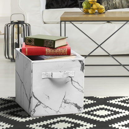 Sorbus Foldable Storage Bins - 11 Inch Sturdy Collapsible Fabric Storage Cubes with Handle - 4 Baskets for Organizing Clothes & Toys - Organization & Storage Baskets for Shelves, Pantry, Closet, Cubby