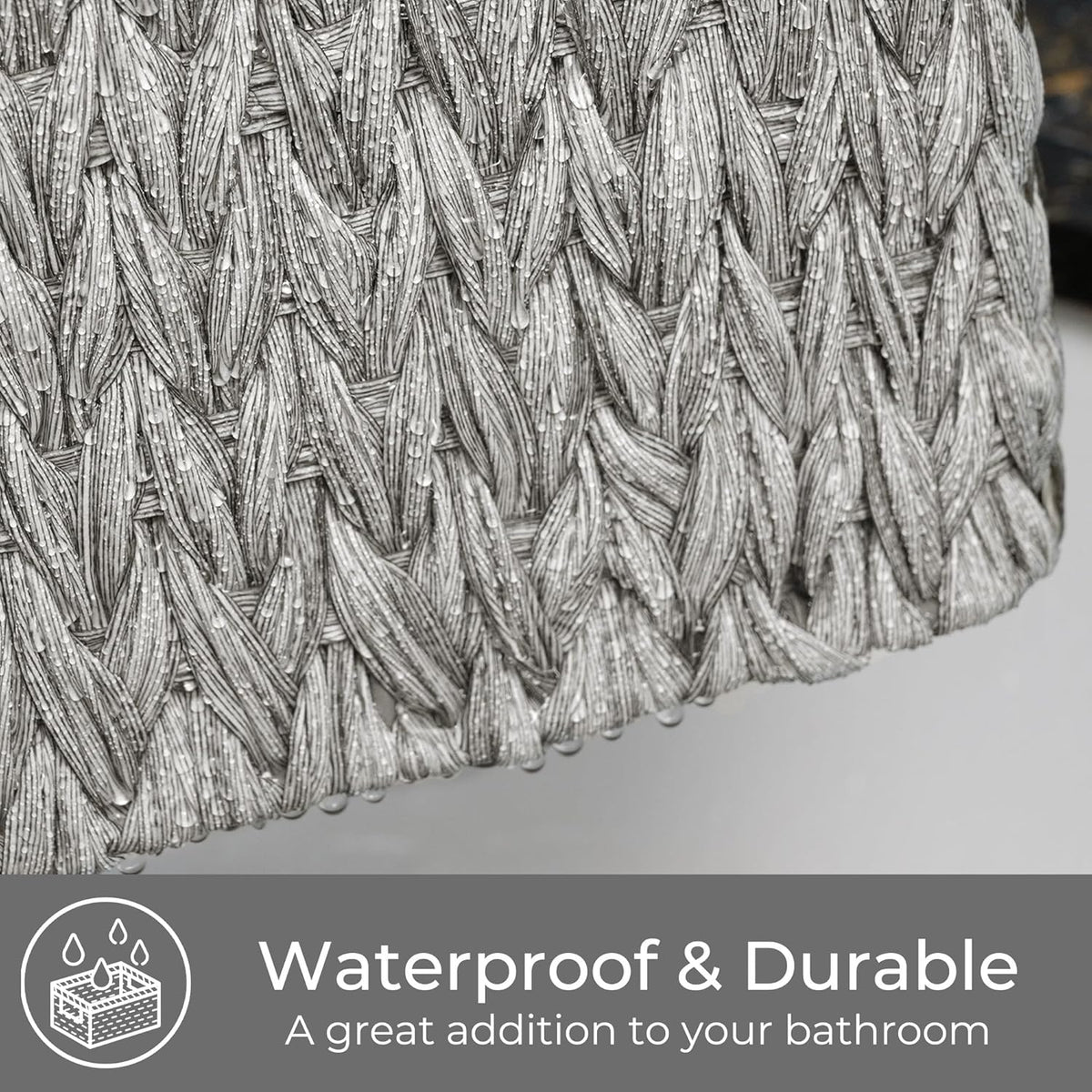 GRANNY SAYS Wicker Storage Baskets for Shelves, Wicker Baskets for Organizing, Waterproof Woven Basket for Pantry, Rectangle Basket for Shlef, Brown, 2-Pack
