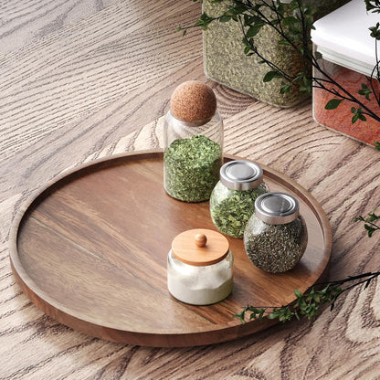 VERTORGAN Lazy Susan Organizer for Kitchen,Acacia Wood Turntable for Cabinet, Pantry, Table, Countertop, Vanity, Spice Rack（Small）