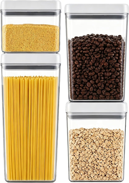 UFORU Food Storage Containers with Twist-lock Lids,2.6Qt 2Pcs Airtight Food Storage Containers, BPA-Free Stackable Kitchen Pantry Organizers and Storage, Rotary Opening Flour and Sugar Container Sets