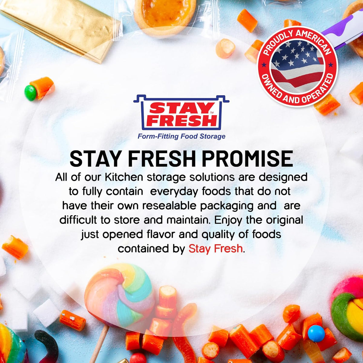 Stay Fresh Clear Storage Container - BPA Free Plastic Canister for Kitchen Pantry, Baking Needs - Holds 5LB Bag - Large Form-Fitting Food Keeper Bin - Food Holder (Flour)