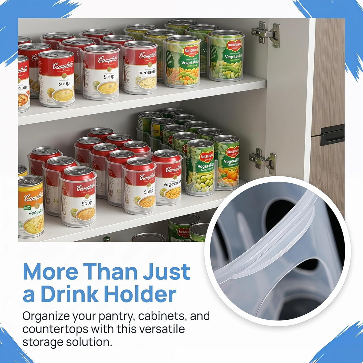 Can Holder for Cooler, Portable Soda Can Organizer for Cooler with Handle, Space-Saving Rotating Beverage Rack for Fridge, Pantry and Counters, Easy-Access Soda and Beer Cans Organizer