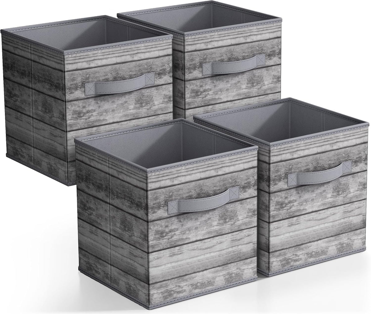 Sorbus Foldable Storage Bins - 11 Inch Sturdy Collapsible Fabric Storage Cubes with Handle - 4 Baskets for Organizing Clothes & Toys - Organization & Storage Baskets for Shelves, Pantry, Closet, Cubby