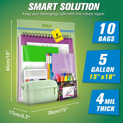 HIBAG 25 Gallon Jumbo Storage Bags, 35” x 24” Resealable Clear Bags with Handle, Extra Large XL Heavy Duty for Clothes Pillow Travel Moving, Pack of 3