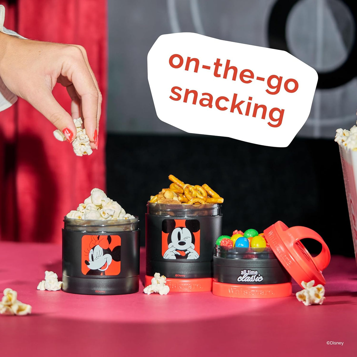 Whiskware Bluey Stackable Snack Containers for Babies, Toddlers, and Kids, 3 Stackable Snack Cups for School and Travel, Cupholder Friendly, Bluey and Bingo! Let’s Do This!