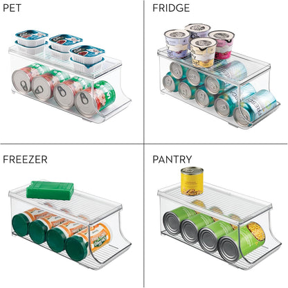 iDesign Soda Can Organizer with Lid for Pantry or Refrigerator - Set of 2 - Clear - Made in USA