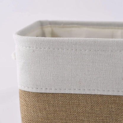 Fabric Storage Bins 12x8x5 inch [6-Pack] with Rope Handles - Decorative Baskets for Organizing