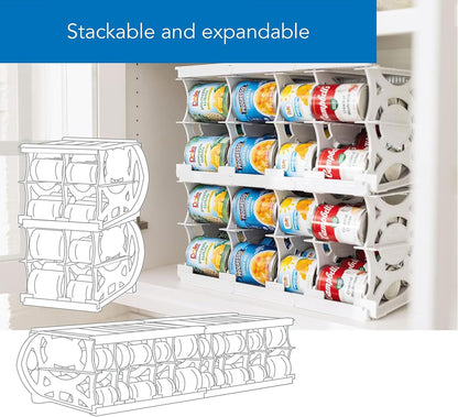 Shelf Reliance Cansolidator Pantry Plus - Can Organizer for Pantry, Stackable Soda Can Storage for Kitchen, Holds 60 Cans of Food or Soda