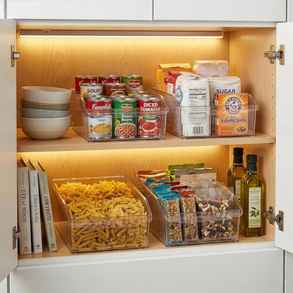 BINO | Plastic Storage Bins with Wheels, X-Large | THE ROLLER COLLECTION | Clear Storage Bins for Organization | Clear Containers for Pantry Fridge & Freezer Organizer Bin Cabinet & Pantry Organizers