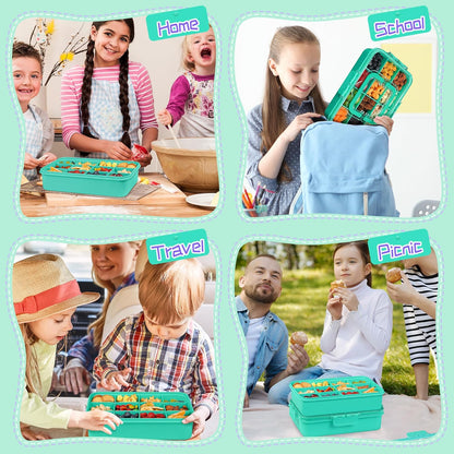 Xyptorix Snack Box Container for Kids - Adjustable 12-Compartment Snack Containers, Reusable Bento Box, Dishwasher Safe, BPA-Free, Perfect for School, Travel, Camping & Picnic, Ivory White