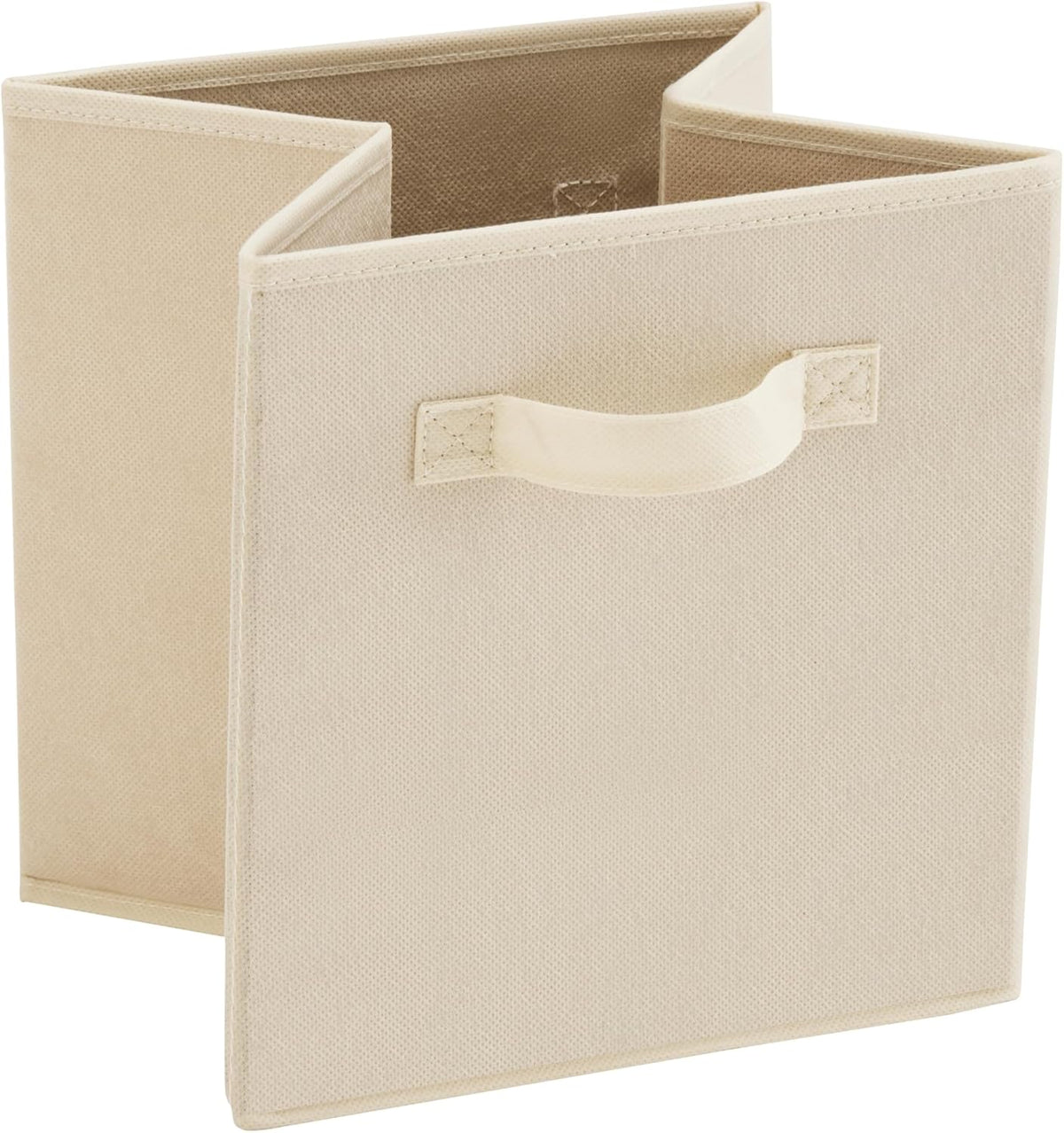 MAX Houser Fabric Storage Bins Cubes Baskets Containers with Dual Plastic Handles for Home Closet Bedroom Drawers Organizers, Flodable, Blue, Set of 4