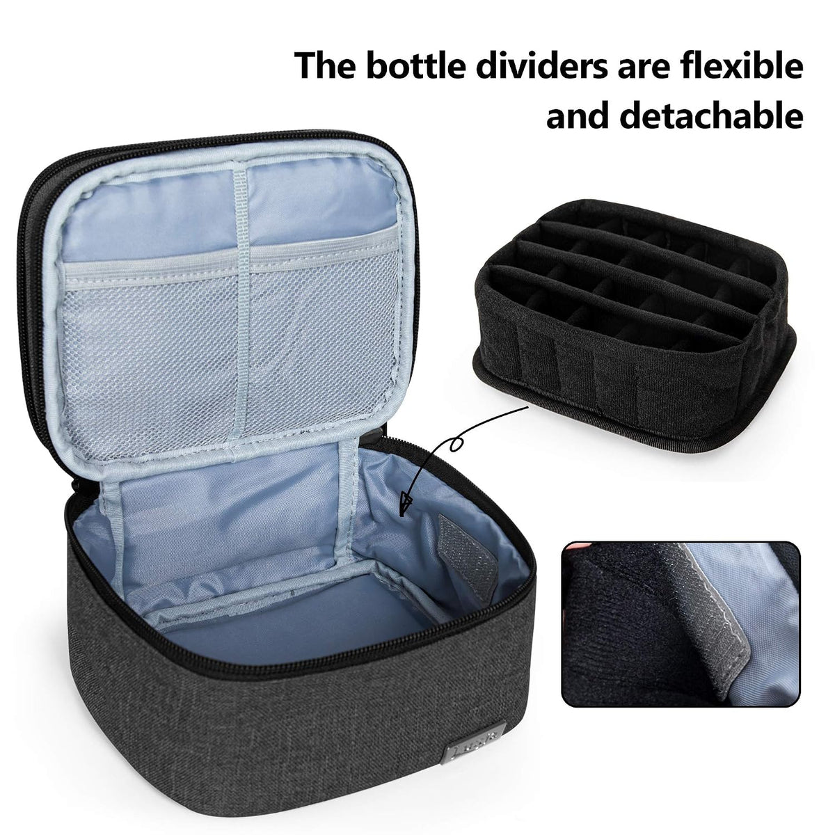 LUXJA Essential Oil Carrying Case - Holds 30 Bottles (5ml-30ml, Also Fits for Roller Bottles), Double-Layer Organizer for Essential Oil and Accessories, Black (Bag Only)