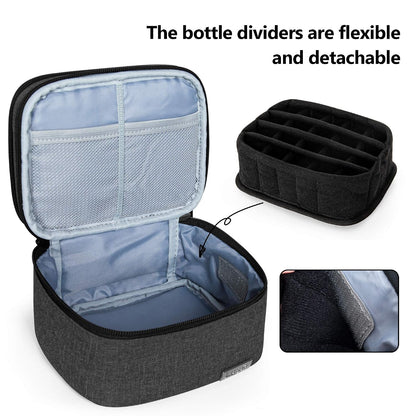 LUXJA Essential Oil Carrying Case - Holds 30 Bottles (5ml-30ml, Also Fits for Roller Bottles), Double-Layer Organizer for Essential Oil and Accessories, Black (Bag Only)
