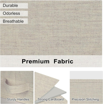WUIKE Closet Organizers and Storage, Trapezoid Storage Bins, Fabric Closet Bins with Handles, Foldable Storage Baskets for Clothes, Purse, Blanket, Herringbone Gray, Extra Large