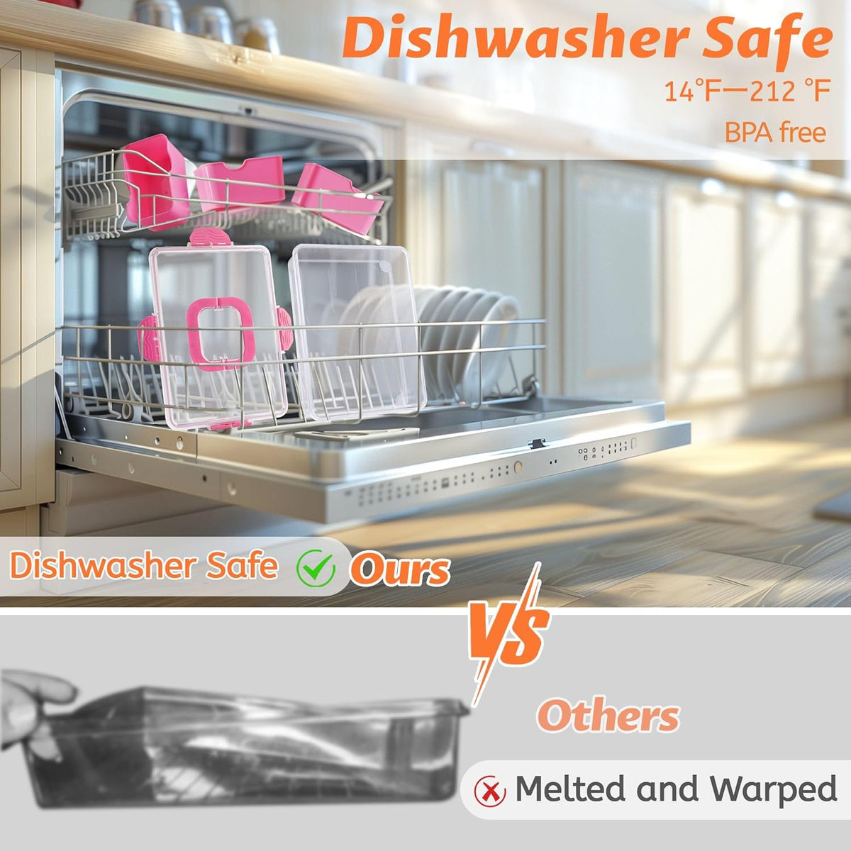 TCHZA Snackle Box Container, Dishwasher Safety - Divided Serving Tray with Lid and Handle, Charcuterie Board for Portable Snack Platters - Clear Organizer for Fruits Snacks,Perfect for Road Travel
