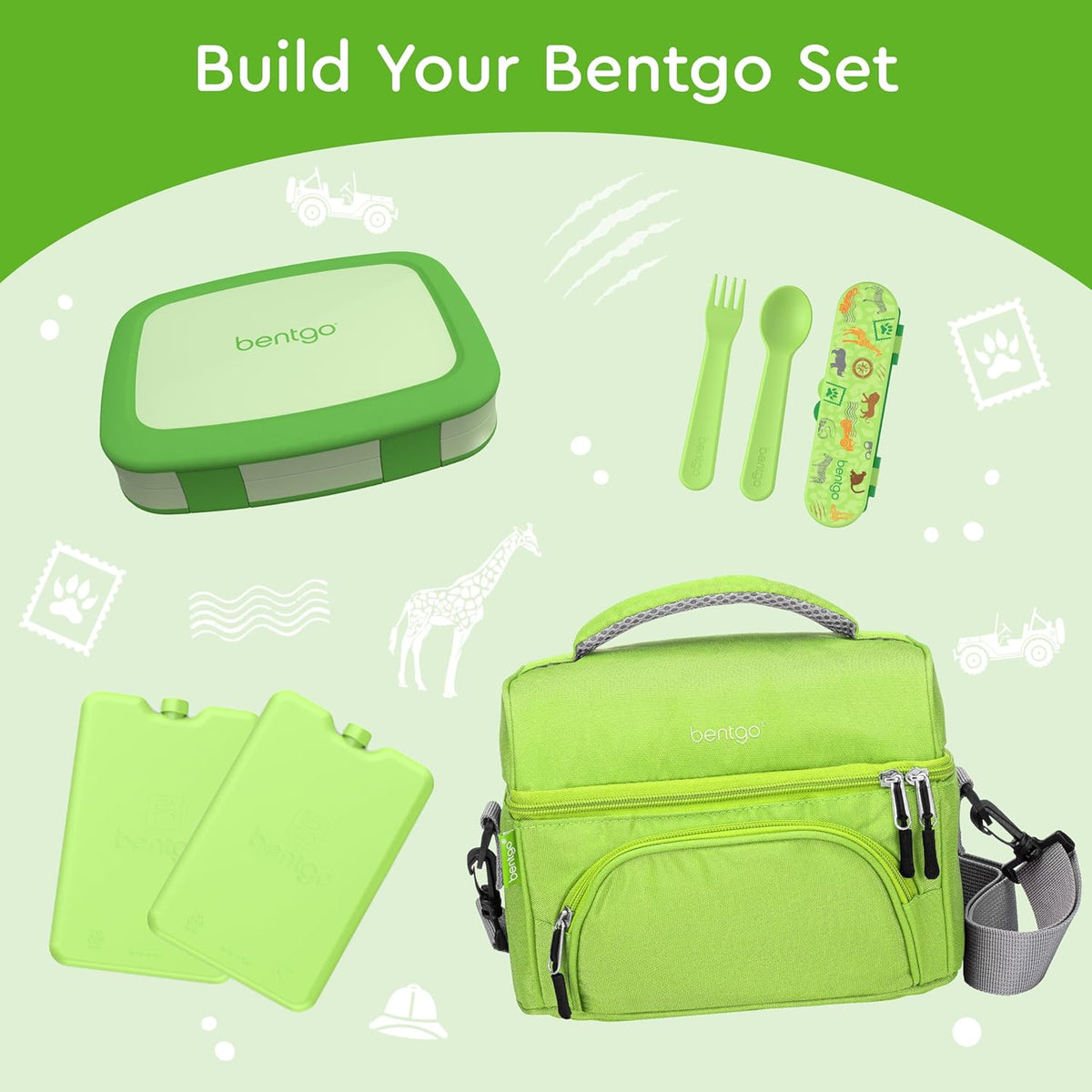 Bentgo Kids Bento-Style 5-Compartment Leak-Proof Lunch Box - Ideal Portion Sizes for Ages 3 to 7 - Durable, Drop-Proof, Dishwasher Safe, PFAS & BPA-Free & Made with Food-Safe Materials (Blue)