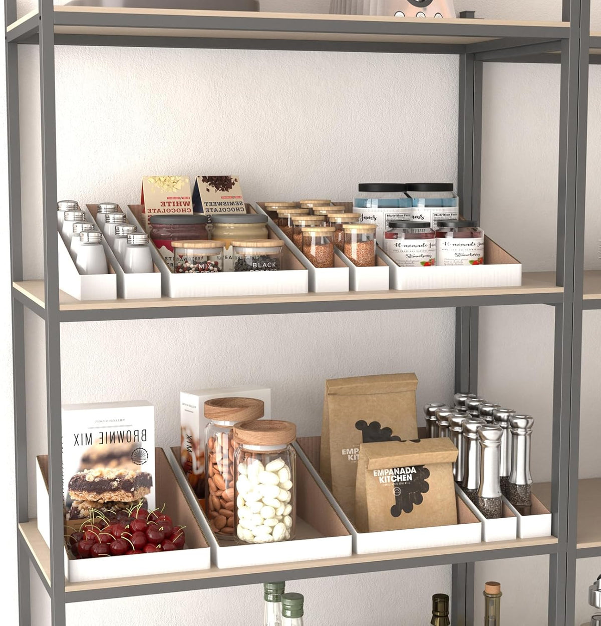 EXYGLO Cardboard Boxes, Pack of 35 Corrugated Storage Bins 12x6x4.5 inch Pantry Organizer Bins for Shelves Garage Office Organization